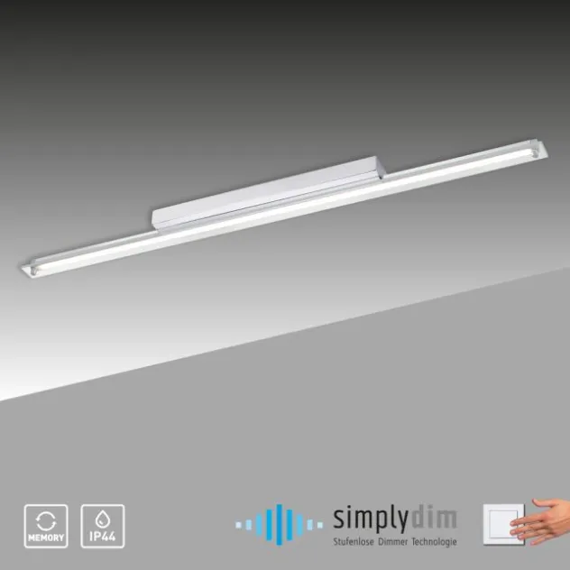 LED-Wandleuchte, chrom, Spiegel, warmweiße Lichtfarbe, IP44, energiesparend