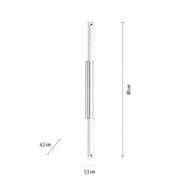 LED-Wandleuchte, chrom, Spiegel, warmweiße Lichtfarbe, IP44, energiesparend