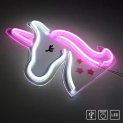 LED Wandleuchte Einhorn Motiv USB Schnurschalter dekorativ Kinderlampe