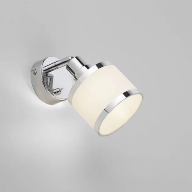 LED Wandleuchte 1 flammig chrom glänzend drehbar Kippschalter
