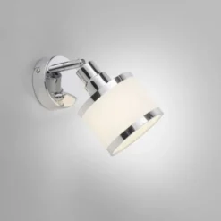 LED Wandleuchte 1 flammig chrom glänzend drehbar Kippschalter