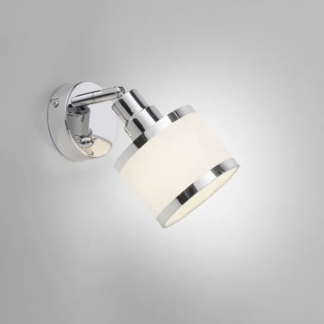 LED Wandleuchte 1 flammig chrom glänzend drehbar Kippschalter