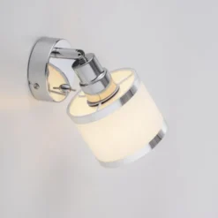 LED Wandleuchte 1 flammig chrom glänzend drehbar Kippschalter