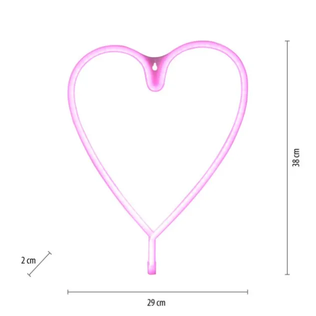 LED Wandleuchte Herz Pink USB Acryl Schnurschalter Dekorationslampe