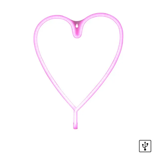 LED Wandleuchte Herz Pink USB Acryl Schnurschalter Dekorationslampe