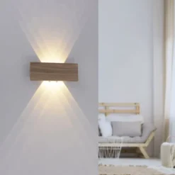LED-Wandleuchte, holz, 1-flammig, IP20, warmweiß, 3000K