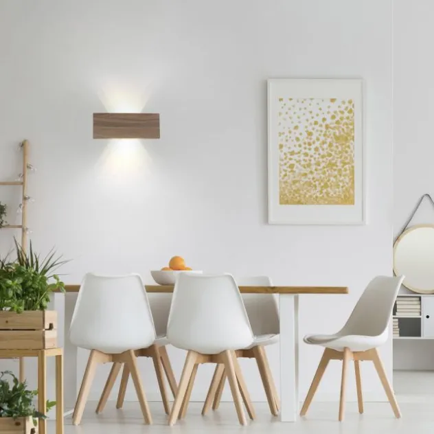 LED-Wandleuchte, holz, 1-flammig, IP20, warmweiß, 3000K