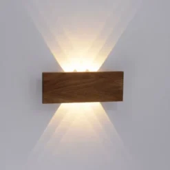 LED-Wandleuchte, holz, 1-flammig, IP20, warmweiß, 3000K