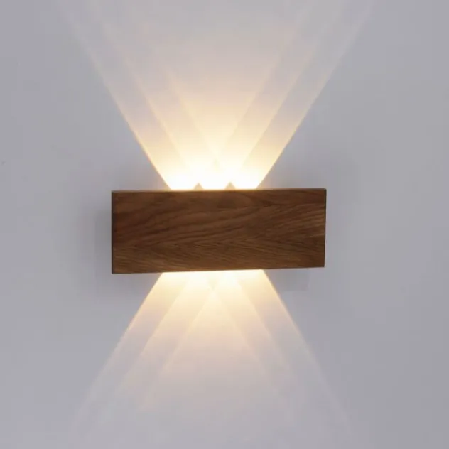 LED-Wandleuchte, holz, 1-flammig, IP20, warmweiß, 3000K