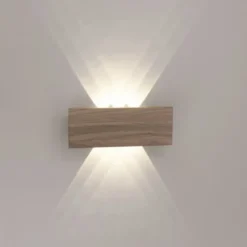 LED-Wandleuchte, holz, 1-flammig, IP20, warmweiß, 3000K