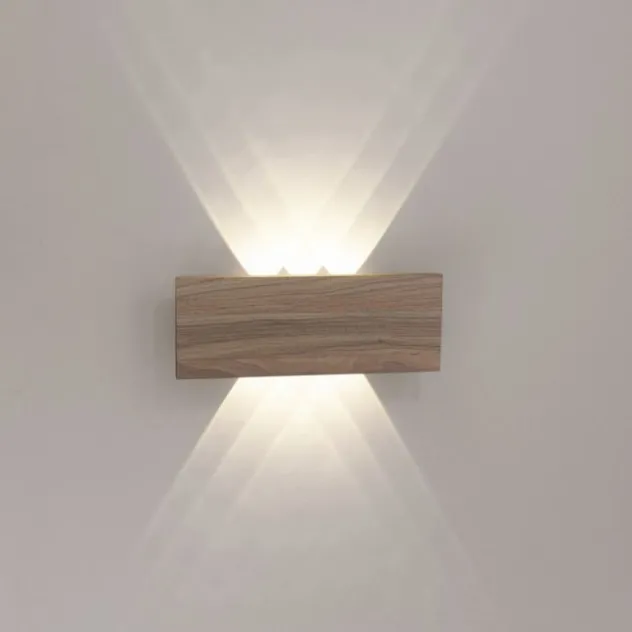 LED-Wandleuchte, holz, 1-flammig, IP20, warmweiß, 3000K