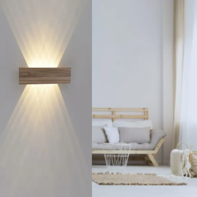 LED-Wandleuchte, holz, warmweiß, Innenleuchte, IP20