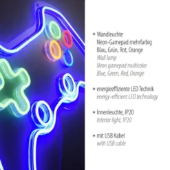 LED Wandleuchte mehrfarbig Controller Gamepad USB Dekoration
