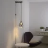 LED Wandleuchte mit Halterung Schalter höhenverstellbar schwarz verchromt
