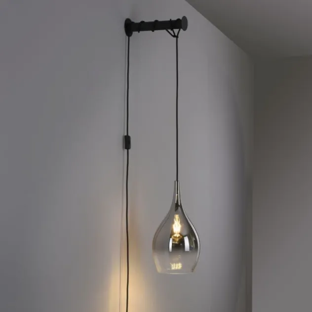 LED Wandleuchte mit Halterung Schalter höhenverstellbar schwarz verchromt