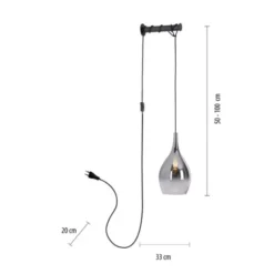 LED Wandleuchte mit Halterung Schalter höhenverstellbar schwarz verchromt