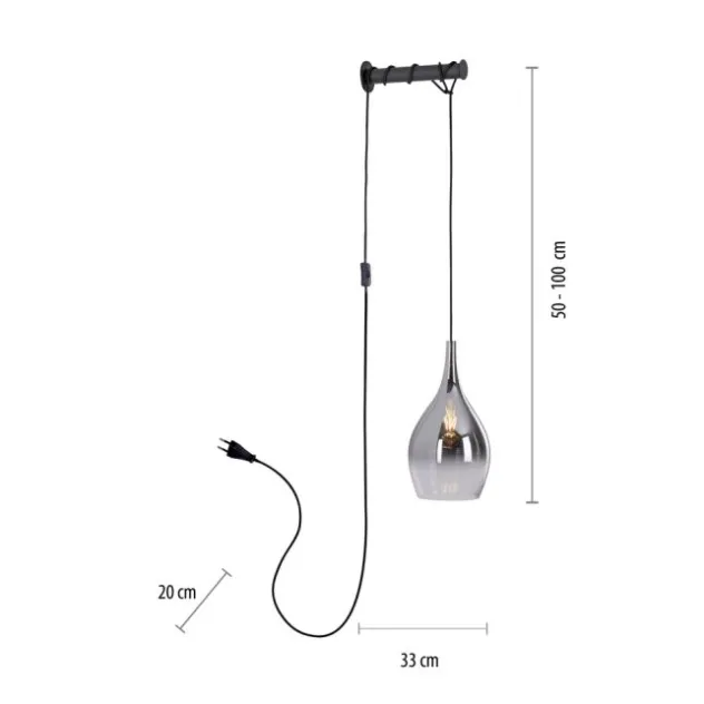 LED Wandleuchte mit Halterung Schalter höhenverstellbar schwarz verchromt
