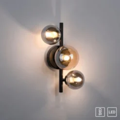 LED Wandleuchte schwarz Rauchglas Amberglas modern warmweiß