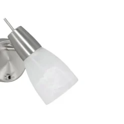 LED-Wandleuchte, Stahl, Kippschalter, Alabasterglas, dreh und schwenkbar