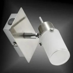 LED-Wandleuchte, verstellbaren Leuchtkopf, Wippschalter, satiniertes Glas