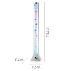 LED-Wassersäule, RGB, Farbwechsel, bunte Fische, modern