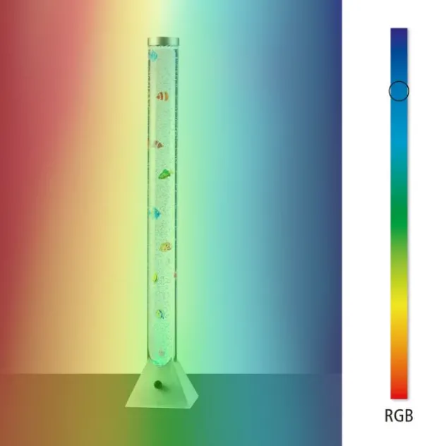 LED-Wassersäule, RGB, Farbwechsel, bunte Fische, modern