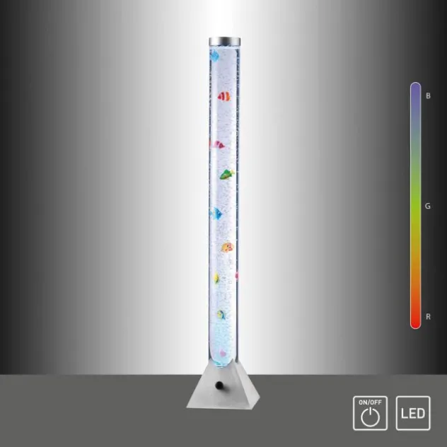 LED-Wassersäule, RGB, Farbwechsel, bunte Fische, modern