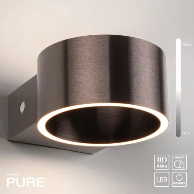 Neuhaus PURE® Akku Wandleuchte PURE Clipse dark metal brown