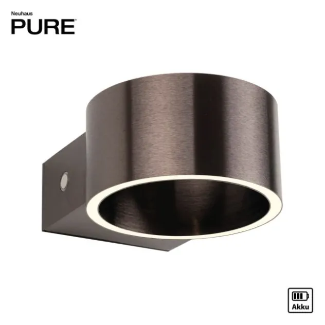 Neuhaus PURE® Akku Wandleuchte PURE Clipse dark metal brown