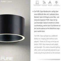 Neuhaus PURE® Akku Wandleuchte PURE Clipse mystic grey