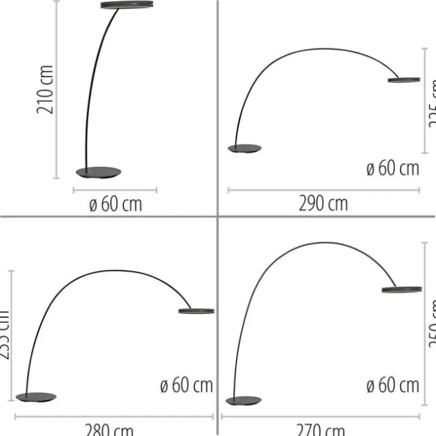 Neuhaus PURE® LED Bogenlampe PURE Loop-Bow, black pearl, Stehleuchte, dimmbar