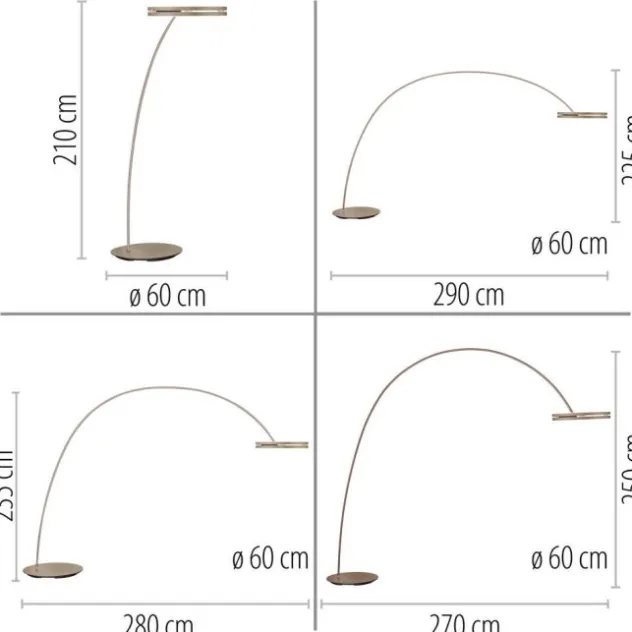 Neuhaus PURE® LED Bogenlampe PURE Loop-Bow, bronce, Stehleuchte, dimmbar,