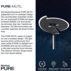 Neuhaus PURE® Led Deckenfluter / Stehleuc PURE Mutil graphite Leselicht dimmbar
