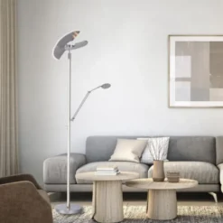 Neuhaus PURE® Led Deckenfluter / Stehleuc PURE Mutil diamond (siber farbig) Leselicht dimmbar