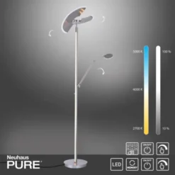 Neuhaus PURE® Led Deckenfluter / Stehleuc PURE Mutil diamond (siber farbig) Leselicht dimmbar