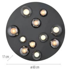 Neuhaus PURE® LED Deckenleuchte PURE Popup, mystic grey, dimmbar, Funk-FB, Memoryfunktion