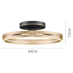 Neuhaus PURE® LED Deckenleuchte PURE Loop, black-pearl/ivory-gold, Fernbedienung