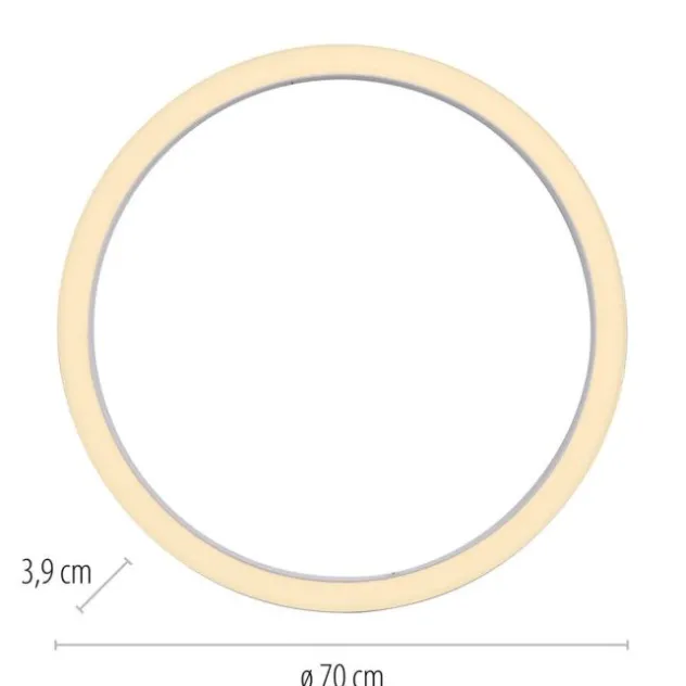 Neuhaus PURE® LED Deckenleuchte PURE Lines Round, snow, 70 cm, dimmbar, Fernbedienung