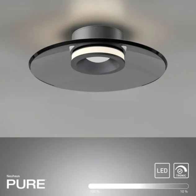 Neuhaus PURE® LED Deckenleuchte PURE Moon, platin (grau), dimmbar