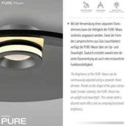 Neuhaus PURE® LED Deckenleuchte PURE Moon, platin (grau), dimmbar