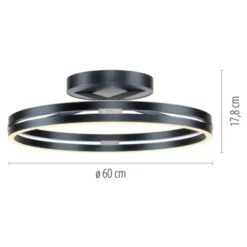 Neuhaus PURE® LED Deckenleuchte PURE Loop, mystic grey, Fernbedienung
