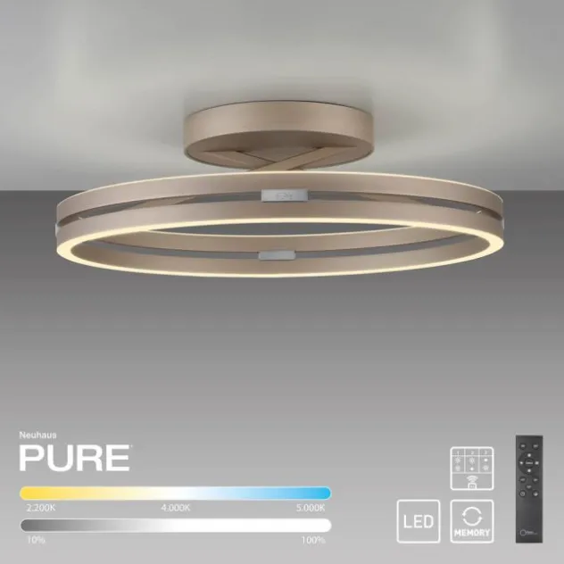 Neuhaus PURE® LED Deckenleuchte PURE Loop, bronce, dimmbar, Fernbedienung