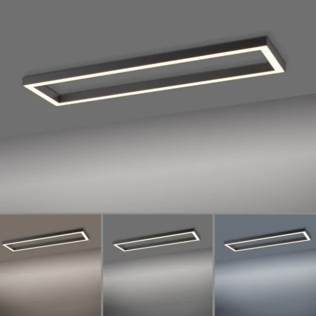 Neuhaus PURE® LED Deckenleuchte PURE Lines Square graphite Frame 110x30cm dimmbar