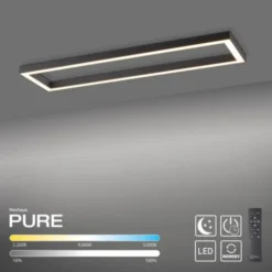 Neuhaus PURE® LED Deckenleuchte PURE Lines Square graphite Frame 110x30cm dimmbar
