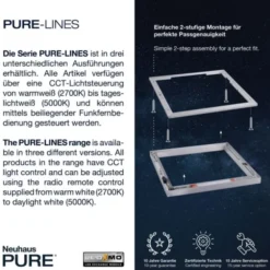 Neuhaus PURE® LED Deckenleuchte PURE Lines Square graphite Frame 110x30cm dimmbar
