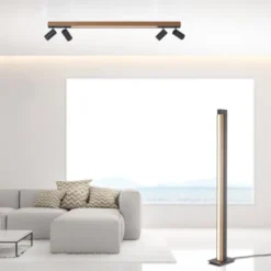 Neuhaus PURE® LED Deckenleuchte PURE Lines Spot, oak/graphite, dimmbar, CCT, drehbar