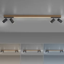 Neuhaus PURE® LED Deckenleuchte PURE Lines Spot, oak/graphite, dimmbar, CCT, drehbar