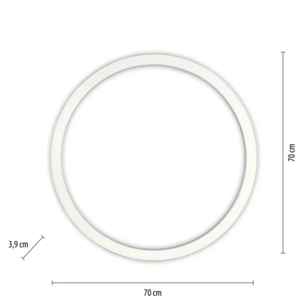Neuhaus PURE® LED Deckenleuchte PURE Lines Round, diamond (alu), 70x70, dimmbar, FB
