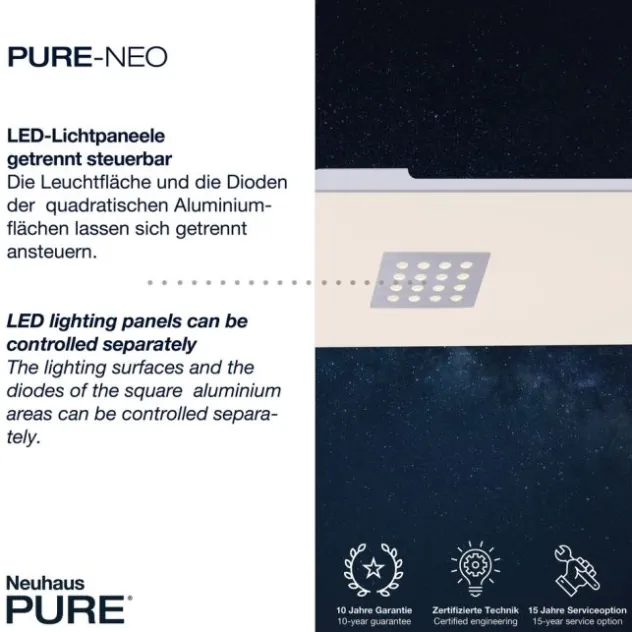 Neuhaus PURE® LED Deckenleuchte PURE Neo, aluminium gebürstet, 120x30cm, dimmbar