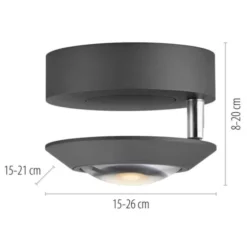 Neuhaus PURE® LED Deckenleuchte PURE Oculis, black pearl , Tronicdimmer, dreh+schwenkbar